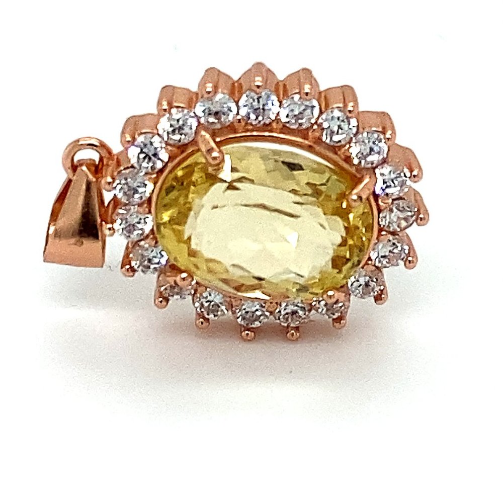 Scapolite 3.20ct Rose Gold Solid Silver Pendant